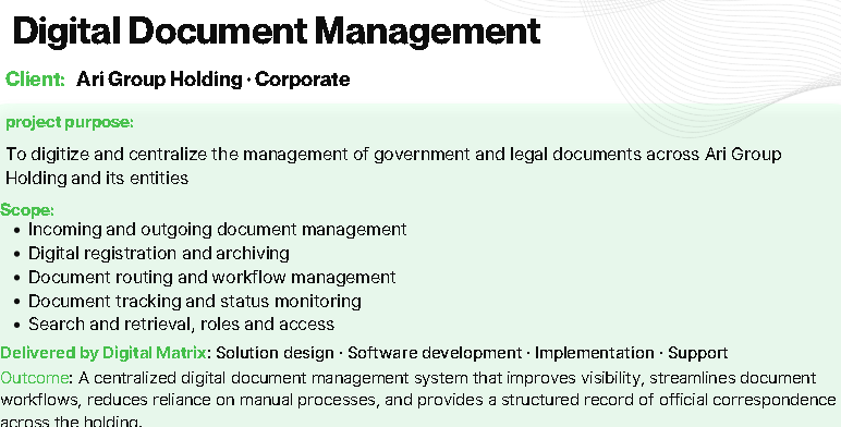 Project brief for Digital Document Management